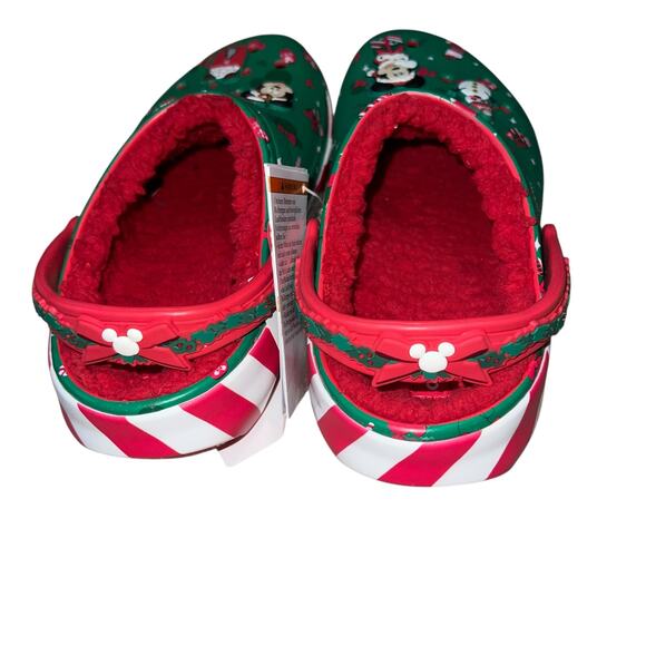 Disney's Mickey Mouse Minnie Mouse Christmas Holiday fleece lined crocs J6 - Picture 5 of 6